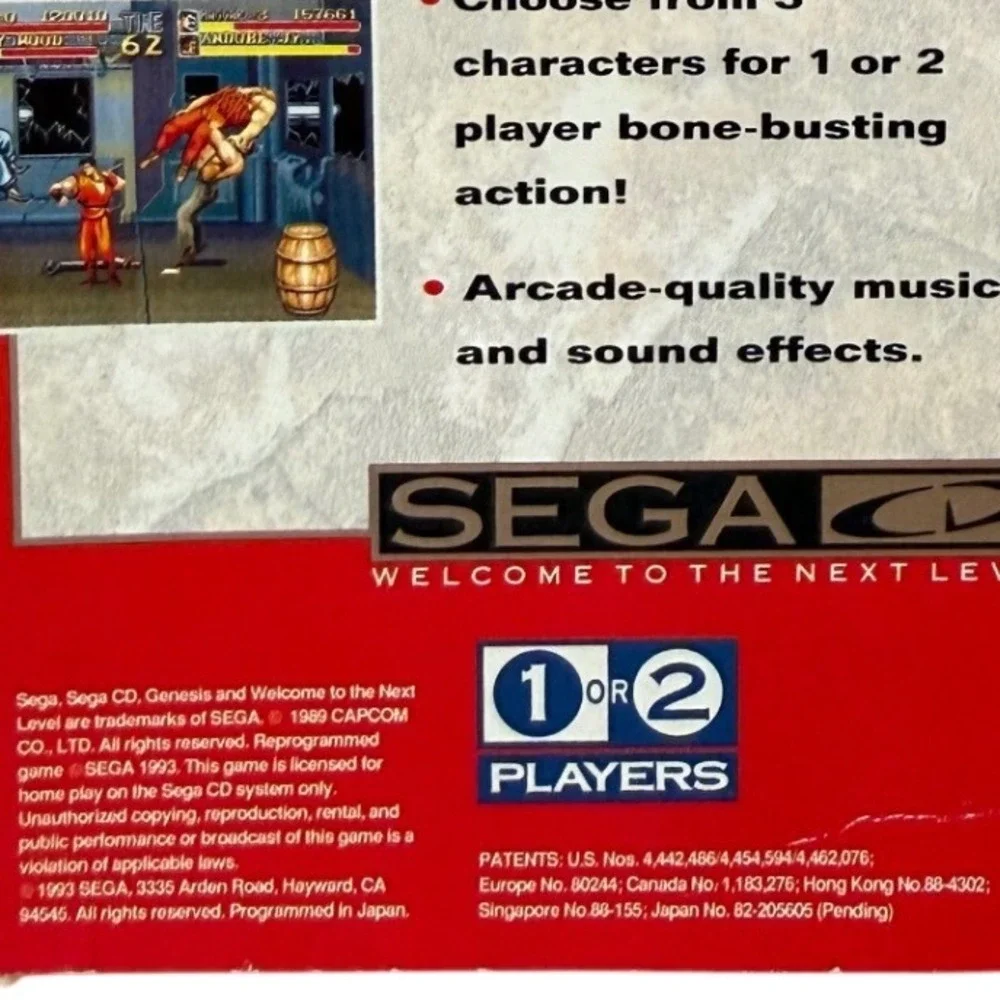 Final Fight CD Sega 1993 NA / Complete in Box CIB / Manual Reg Card / Game Case